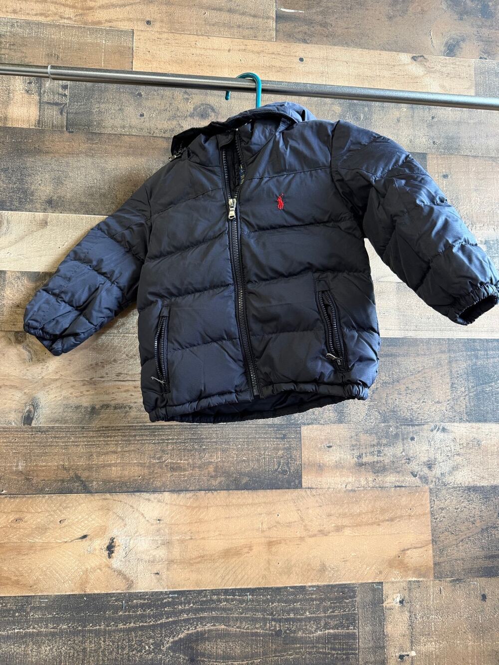 Polo Ralph Lauren Toddler 2T Navy Blue Down Puffer Jacket/Coat - Removable Hood⁠